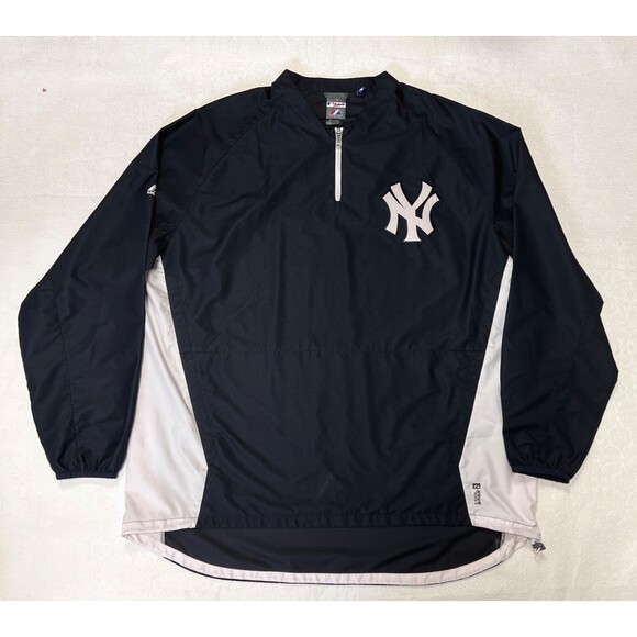 Majestic New York Yankees 1/4 Zip Pullover Windbreaker Cool Zone Jacket Mens 2XL - Picture 1 of 11